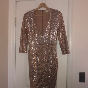 Gold rose party dress